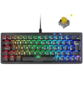 Teclado Gaming Mecnico Mars Gaming MKMINIPRO/ Switch Amarillo/ Negro