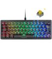 Teclado Gaming Mecnico Mars Gaming MKMINIPRO/ Switch Amarillo/ Negro