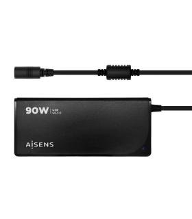 AISENS ASLC-90WAUTO-BK adaptador e inversor de corriente Interior 90 W Negro