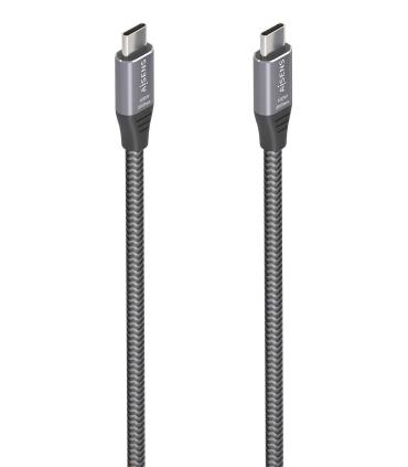 AISENS Cable USB 3.2 Gen2x2 Aluminio 20Gbps 8K@30Hz 5A 100W E-Mark, Tipo USB-C M-USB-C M, Gris, 3.0m