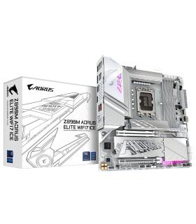 GIGABYTE Placa base Z890M AORUS ELITE WIFI7 ICE - Compatible con CPUs Intel Core Ultra (Serie 2), VRM de 12+1+2 fases, hasta