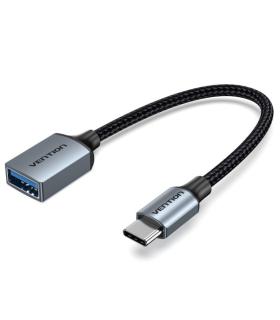 Cable USB 2.0 Tipo-C Vention CCXHB/ USB Tipo-C Macho - USB Hembra/ 15cm