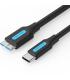 Cable USB 3.0 Vention CQABD/ microUSB Macho - USB Tipo-C Macho/ 5Gbps/ 50cm/ Negro