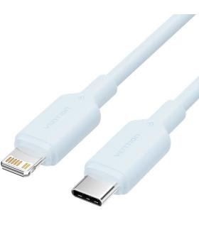 Cable USB 2.0 Tipo-C Lightning Vention LAKSF/ USB Tipo-C Macho - Lightning Macho/ Hasta 27W/ 480Mbps/ 1m/ Azul