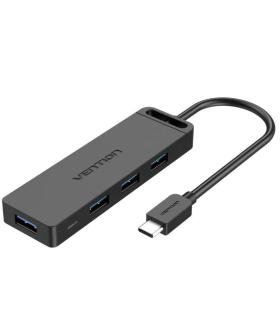 Hub USB Tipo-C Vention TGKBF/ 4xUSB/ 1xMicroUSB PD/ 1m