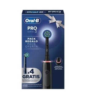 Cepillo Dental Braun Oral-B Series Pro 3 3000/ Incluye 4 Recambios/ Negro