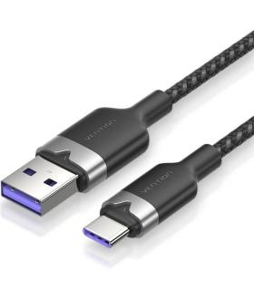 Cable USB 2.0 Tipo-C Vention CTOBF/ USB Tipo-C Macho - USB Macho/ Hasta 100W/ 480Mbps/ 1m/ Negro