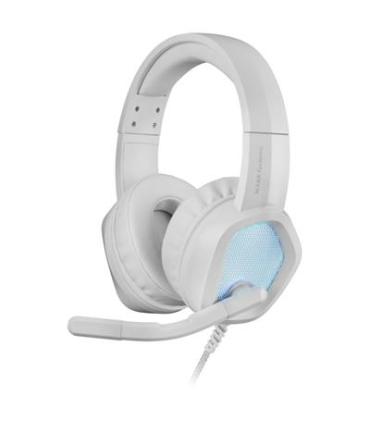 Headset Mars Gaming Mh320 White Hi-fi Ultra-bass 3d Jack 3.5mm Iluminacion Rgb Flow (alimentada Por Usb) Micro Con Cancelacio