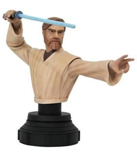 Figura busto diamond select toys star wars the clone wars obi wan 1 - 7 escala 15 cm resina