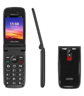 Telefono movil volfen astro flip negro tipo concha - pantalla 2.8  pulgadas -   dual sim - camara 0.3mpx