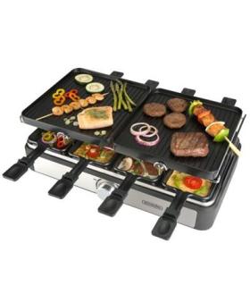 Plancha de asar bourgini gourmette raclette grill plus 1400w 8 personas 23x42cm