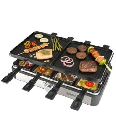 Plancha de asar bourgini gourmette raclette grill plus 1400w 8 personas 23x42cm