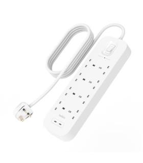 Regleta Alimentacion Belkin Srb004vf2m De Proteccion Contra Sobretensiones 8 Tomas Boton Apagado Dual Usb-c