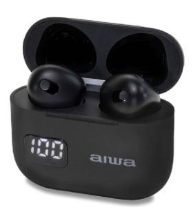 Auriculares Bluetooth Aiwa EBTW-100BK con estuche de carga/ Autonoma 3h/ Negros