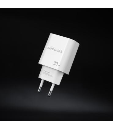 Nanocable Cargador USB-C PD 30W, Blanco