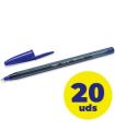 Caja De Bolgrafos De Tinta De Aceite Bic Cristal Exact Ultrafine 992605/ 20 Unidades/ Azules