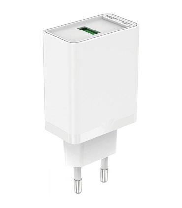 Cargador de Pared Vention FABW0-EU/ 1xUSB/ 18W