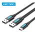 Cable USB 2.0 Vention CQKBF/ USB Tipo-C Macho - 2x USB Macho/480Mbps/ 1m/ Negro