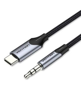 Cable Conversor Audio Vention BGKHF/ USB Tipo-C Macho - Jack 3.5 Macho/ 1m/ Gris