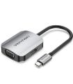 Conversor Vention TDIHB/ USB Tipo-C Macho/ VGA Hembra - HDMI Hembra/ 15cm/ Plata