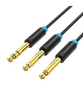 Cable Estreo Vention BATBH/ Jack 6.35 Macho - 2x Jack 6.35 Macho/ 2m/ Negro