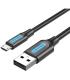 Cable USB 2.0 Vention COLBD/ USB Macho - MicroUSB Macho/ Hasta 60W/ 480Mbps/ 50cm/ Negro