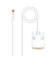 Nanocable Cable conversor Mini DP a DVI, Mini DP/M - DVI/M, Blanco, 2.0 M