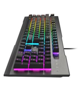 GENESIS Rhod 500 RGB teclado Juego USB QWERTY Portugués Negro, Plata