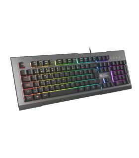 GENESIS Rhod 500 RGB teclado Juego USB QWERTY Portugués Negro, Plata