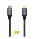 AISENS Cable HDMI V2.1 Ultra Alta Velocidad   HEC 8k@60Hz 48Gbps, A M-A M, Gris Negro, 2.0m