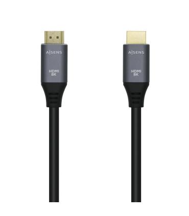 AISENS Cable HDMI V2.1 Ultra Alta Velocidad   HEC 8k@60Hz 48Gbps, A M-A M, Gris Negro, 2.0m