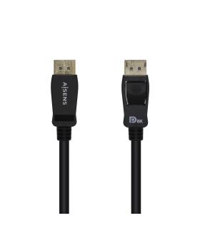 AISENS Cable Displayport Certificado V1.4 8k@60hz, DP M-DP M, Negro, 1.0m