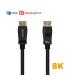 AISENS Cable Displayport Certificado V1.4 8k@60hz, DP M-DP M, Negro, 1.0m