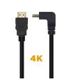 AISENS Cable HDMI V2.0 Acodado Premium Alta Velocidad / HEC 4K@60Hz 18Gbps, A/M-A/M, Negro, 2.0m