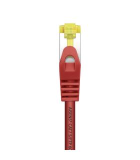 AISENS Cable De Red Latiguillo RJ45 LSZH Cat.7 600 MHz S FTP PIMF AWG26, Rojo, 25 cm