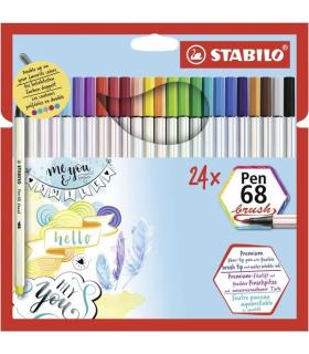 STABILO Pen 68 brush rotulador Multicolor 24 pieza(s)