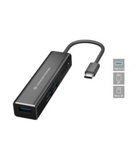 Conceptronic DONN08B base para portátil y replicador de puertos USB 3.2 Gen 1 (3.1 Gen 1) Type-C Negro