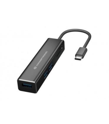 Conceptronic DONN08B base para portátil y replicador de puertos USB 3.2 Gen 1 (3.1 Gen 1) Type-C Negro