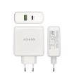 AISENS Cargador 48 W, 1x USB-C PD3.0 30 W, 1x USB-A QC3.0 18 W, Blanco