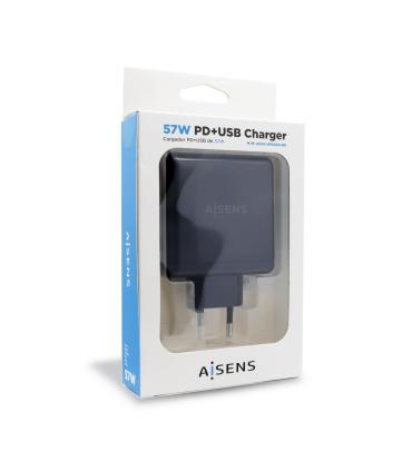 AISENS ASCH-2PD45A-BK cargador de dispositivo móvil GPS, Mando para videojuegos, MP3, MP4, Teléfono móvil, Portátil,