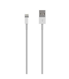 AISENS Cable Lightning A USB 2.0, Lightning M-USB A M, Blanco, 0.5 m