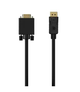 AISENS Cable Conversor DISPLAYPORT a VGA, DP M-VGA M, Negro, 1.0M