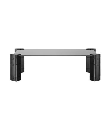 AISENS Soporte Elevador Cristal para Monitor Portátil, Negro