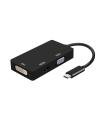 AISENS Conversor USB-C A DVI/HDMI/VGA, USB-C/M-DVI/H-HDMI/H-VGA/H, Negro, 15cm