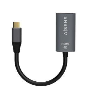 AISENS Conversor Aluminio USB-C a HDMI 4K@60Hz, USB-C M-HDMI H, Gris, 15cm