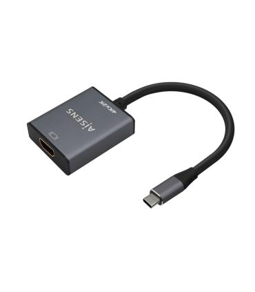 AISENS Conversor Aluminio USB-C A HDMI 4K@30Hz, USB-C M-HDMI H, Gris, 15cm