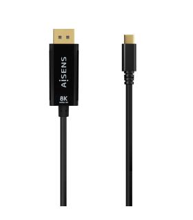 AISENS Cable Conversor USB-C a Displayport 8K@60Hz, USB-C M-DP M, Negro, 0.8M