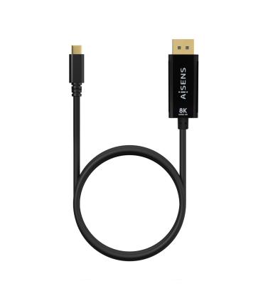 AISENS Cable Conversor USB-C a Displayport 8K@60Hz, USB-C M-DP M, Negro, 0.8M