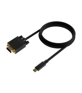 AISENS Cable Conversor USB-C a VGA, USB-C M-HDB15 M, Negro, 1.8M