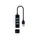 Nanocable Hub USB 2.0 con 4 Puertos de USB 2.0, USB-A M-USB 2.0 H, Negro, 15 cm